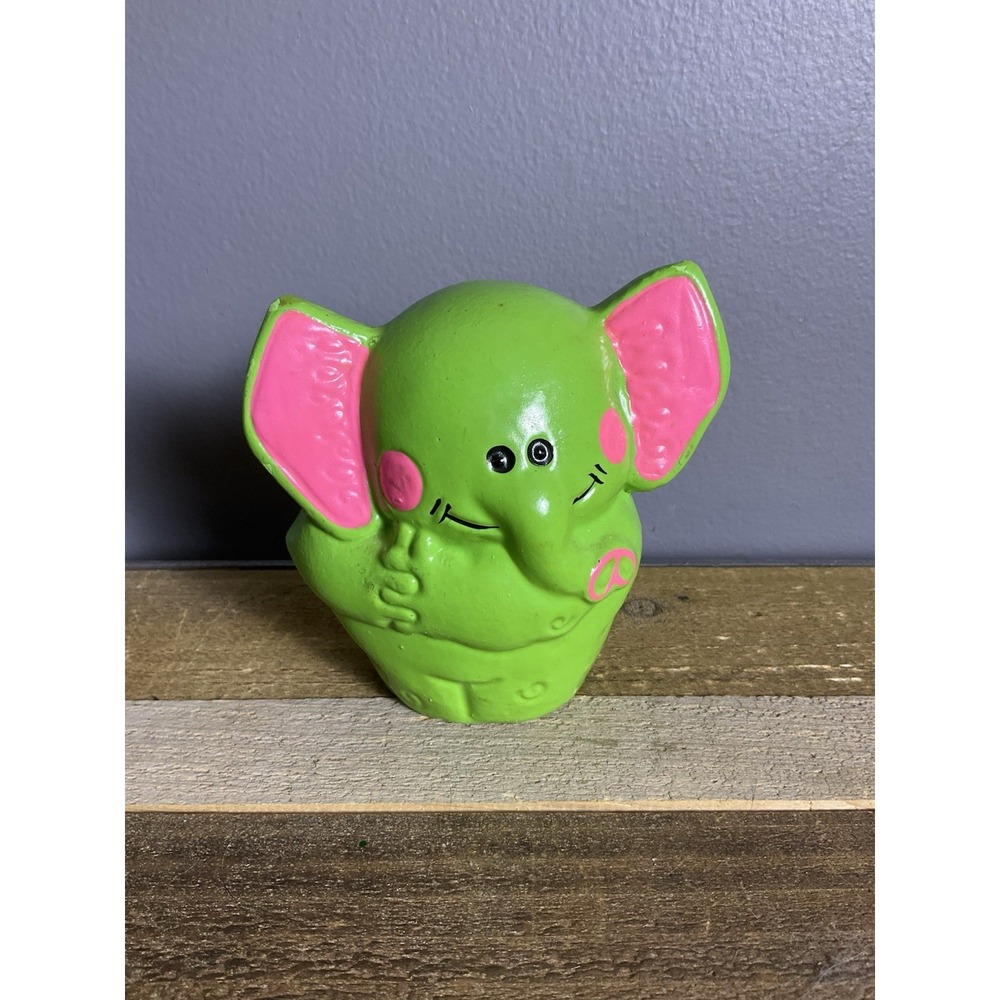 Vintage Neon Green Elephant Piggy Bank Taiwan